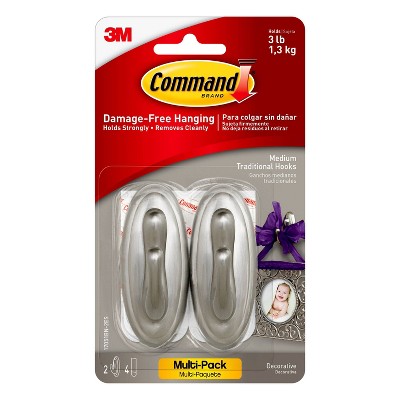 Command Outdoor Metallic Bronze Hook, Large, 1 Hook, 2 Strips/Pack