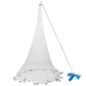 LakeForest"6ft Radius Heavy Duty Cast Net with Chain Sinkers – Easy Throw Bait Trap for Fishing"White - 1 of 4