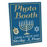 Big Dot of Happiness Happy Hanukkah Photo Booth Sign - Printed on Sturdy Plastic Material - 10.5 x 13.75 inches - Sign with Stand - 1 Piece