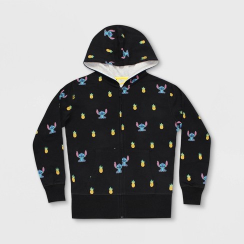 Women S Disney Stitch Zip Up Hoodie Black Disney Store Target