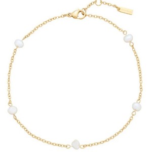 Pompeii3 Max Anklet 9.5"18k Yellow Gold Plated 5mm Freshwater Pearls Lobster Clasp - 1 of 4