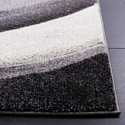 Grey and Ivory Mid-Century Modern Abstract Area Rug