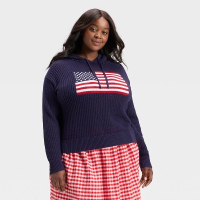 Women's Open Stitch Hooded Pullover Sweater - Universal Thread™
