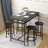 Hooseng 5-Piece Dining Room Table Set, Industrial Counter Height Pub Dining Set with 4 Round Bar Stools, 5 Pieces Bar Table Set - 4 of 4