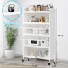 SKONYON 5-Tier Kitchen Baker's Rack Storage Cabinet with Flip-up Doors - 3 of 4