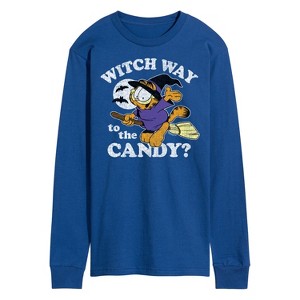 Men's - Garfield - Witch Way To The Candy Long Sleeve Graphic T-Shirt - 1 of 4