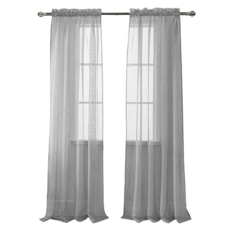 Olivia Gray Celine Sophisticated Sheer Curtain Panel 55" x 90" for Living Room, Bedroom & Kitchen, 1 of 5