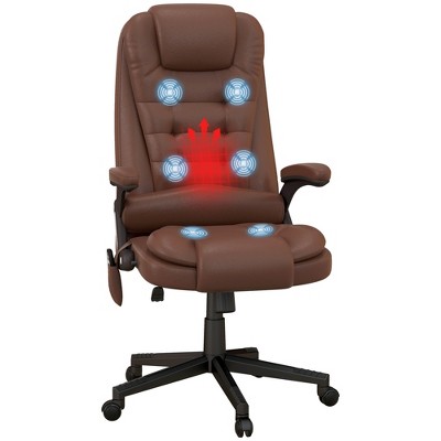 Homcom High-back Massage Office Chair, Heated Reclining Computer Chair ...