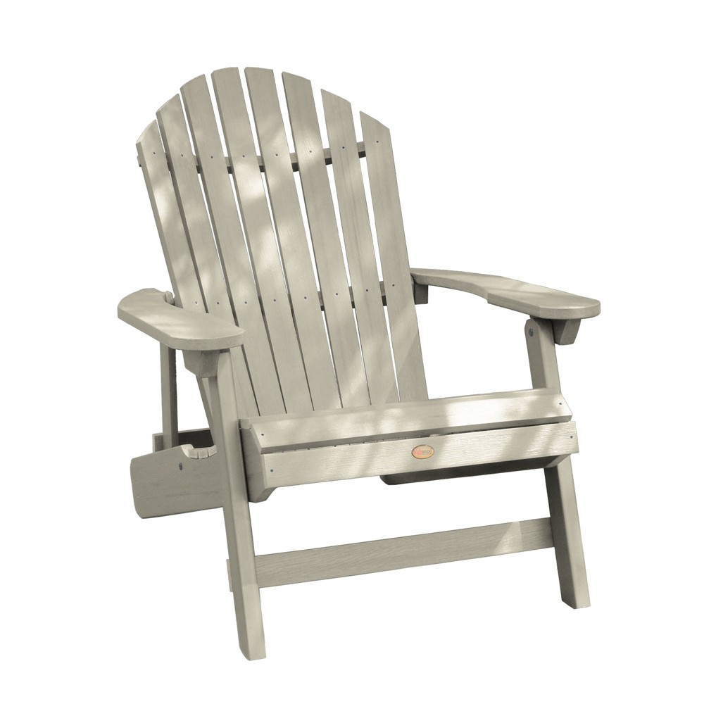 King Hamilton Folding Patio Adirondack Chair Whitewash - highwood: Reclining, Weather-Resistant, 400lb Capacity