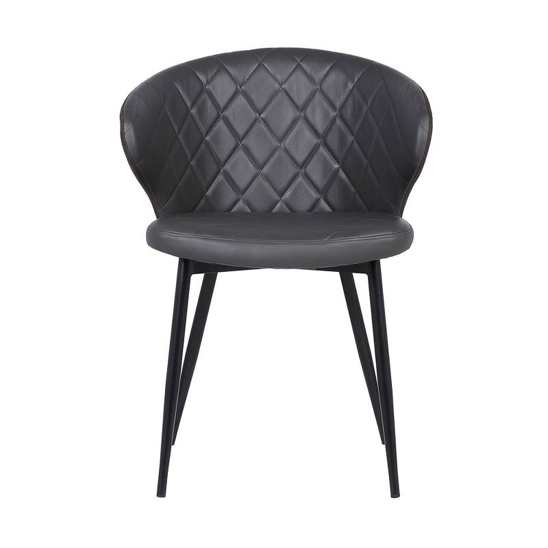 Ava Contemporary Dining Chair Faux Leather Black/Gray - Armen Living, 3 of 8