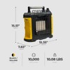 Comfort Gear Portable Propane Space Heater, Indoor/Outdoor 10,000 BTU Powerful Radiator Warmer for 250 Square Feet Spaces, Black/Yellow - 3 of 4