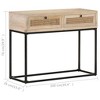 vidaXL Console Table Bleached wood, natural cane, black steel - 2 of 4