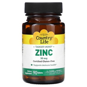 Country Life Target-Mins, Zinc, 50 mg, 90 Tablets - 1 of 2