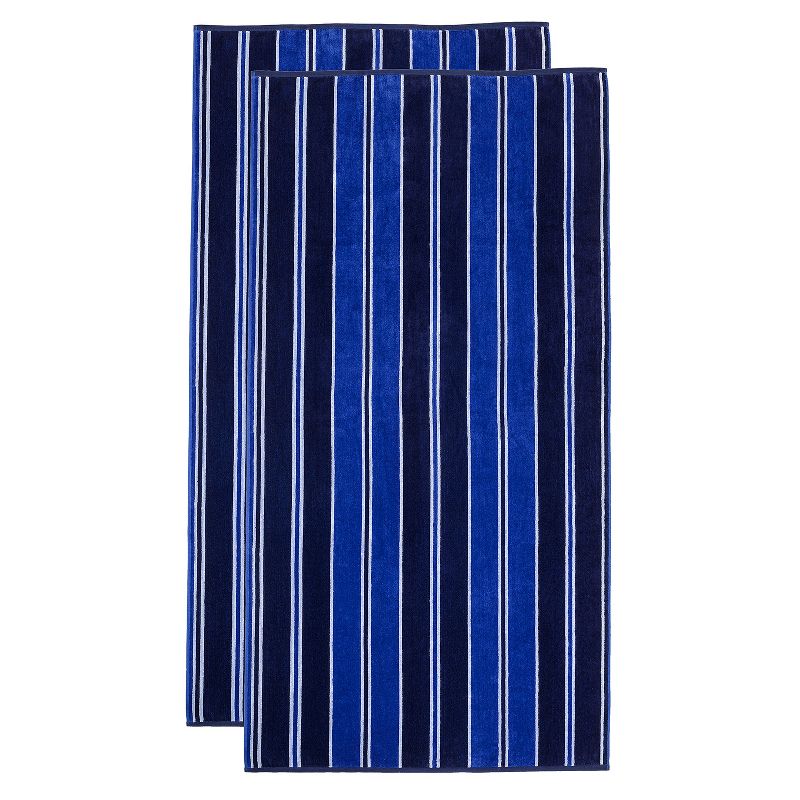 Cotton Stripe Oversized 34 x 64 Beach Towel by Blue Nile Mills, 5 of 6