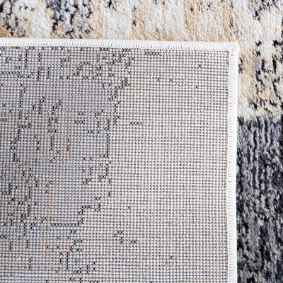 Amelia Grey and Light Blue Abstract Synthetic Area Rug