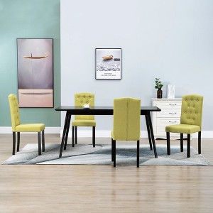 vidaXL Dining Chairs 4 pcs Green Fabric - 1 of 4