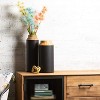 Sullivans Wood Vase With Black Wrap Set of 2, 14"H & 12"H Black - 3 of 4