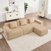 VASIP Modular Boneless Cloud Sectional Sofa  3-Seat with Deep Seat and Pillows,Modern Corduroy Fabric for Living Room,Camel - 2 of 4