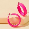 Matte Neon Hoop Earrings, Large Retro Multicolor Round Circle Earrings for Women, Lightweight Party Jewelry - 2 of 4