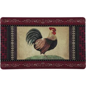 J&V TEXTILES 18" X 30" Cushioned Kitchen Floor Standing Mat (Vintage Rooster)