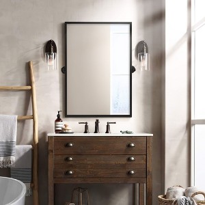 Pexfix Metal Framed Pivoted Bathroom Wall Vanity Mirror Adjustable Wall-Mounted For Modern Wall Decor - 1 of 4