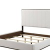 80.25" Eastern King Bed Carena Bed Light Gray Fabric White Brown Finish - Acme Furniture: Tufted Headboard, Faux Leather, Wood Frame - 2 of 4