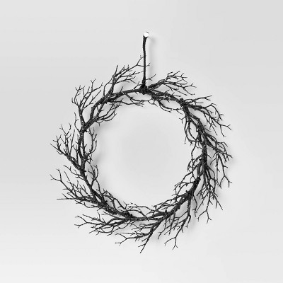 21.5" Basic Artificial Wreath Black - Hyde and EEK! Boutique™