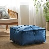 Nakisha Velvet Square Bean Bag Ottoman - Christopher Knight Home - 2 of 4