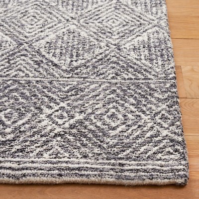 Charcoal and Ivory Hand Tufted Wool 4' x 6' Area Rug