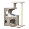 Feandrea WoodyWonders Cat Tree, 33.9-Inch Modern Cat Tower, Cat Condo with 3 Perches, Scratching Post and Mat, Cave, 4 Removable Washable Cushions - 2 of 4
