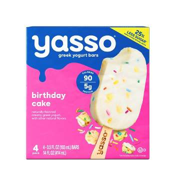 Yasso Frozen Greek Yogurt Birthday Cake Bars - 14 fl oz/4ct