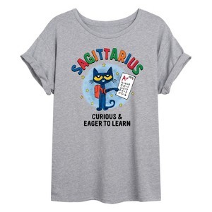 Women's - Pete the Cat - Sagittarius Oversized Graphic T-Shirt - 1 of 4