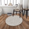 LunaLulinlk Sliver CURVE Line Leaf design41" x - 41" Round Rug - 2 of 4