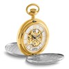 Black Bow Jewelry Swingtime Two-tone Brass Mechanical Double Cover Pocket Watch - 3 of 4