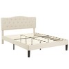 VECELO Upholstered Bed Wooden Platform Bed with Velvet Adjustable Headboard No Box Spring Neededs Frame - 4 of 4