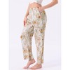 INSPIRE CHIC Women's Lounge Pants Floral Dot Pattern Wide Leg Pants Elastic Waist with Pocket Sleep Nightwear Pajama - 2 of 4