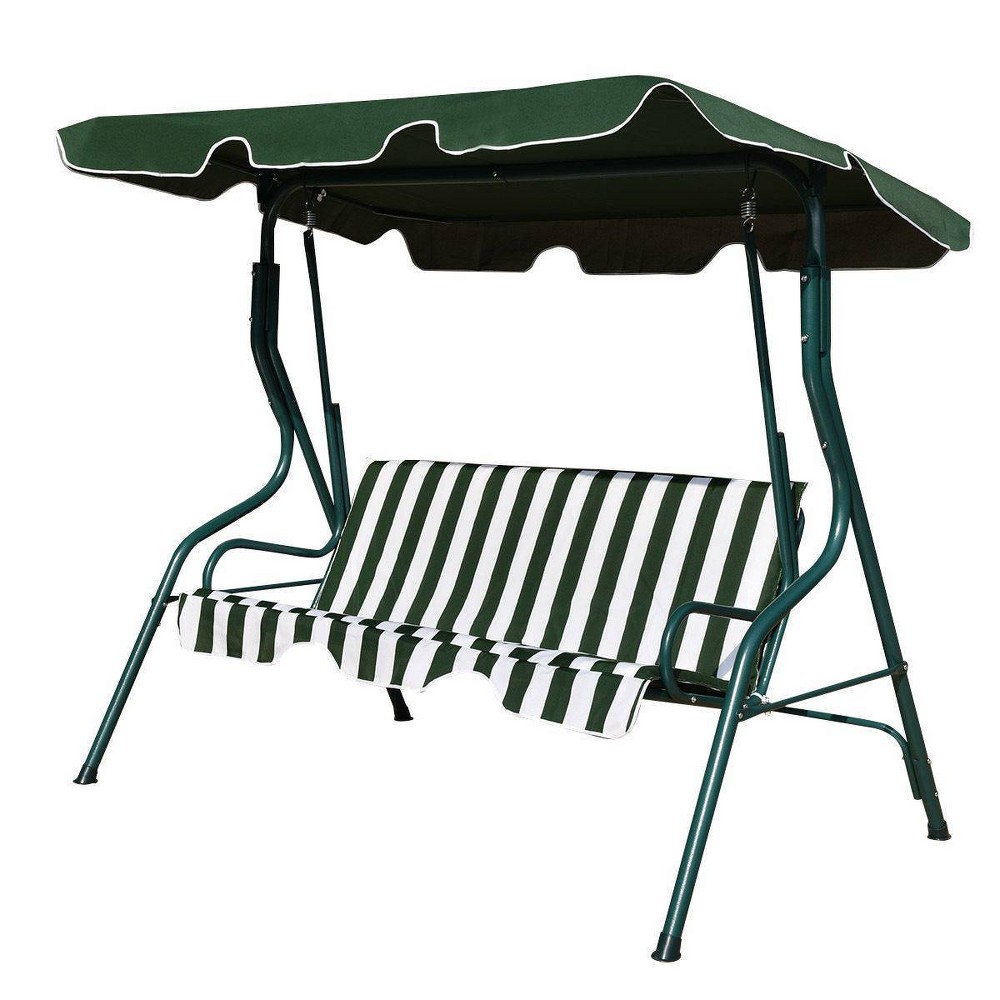 Photos - Canopy Swing 3 Seat Outdoor  - Green - WELLFOR