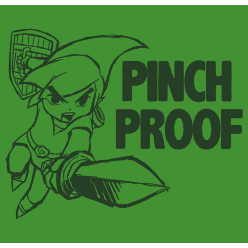 Boy's Nintendo Legend of Zelda St. Patrick's Day Link Pinch Proof T-Shirt, 2 of 5