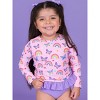RuffleButts Girls UPF50+ Long Sleeve Rash Guard Bikini - 3 of 4