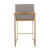LumiSource Set of 3 Fuji High Back Counter Height Barstools Steel Fabric - 3 of 4