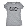 Womens Ask Me About My Pitties T Shirt Funny Flip Up Dog Pitbull Tee - Crazy Dog Women's T Shirt - 2 of 4