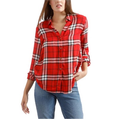Lucky Brand Womens Plaid Button Up Shirt