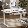 GALAXHERO 48" Standing Desk with Drawers, Whole-Piece Glass Adjustable Height Electric Desk, Stand Up Desk with Quick Installation, White - 2 of 4