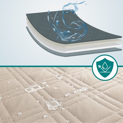 Large Beige Waterproof Quilted Pet Sofa Cover