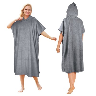 Tirrinia Hooded Beach Towel for Women Men, Surf Cape Changing Towel with Hood, Microfiber Wetsuit Changing Robe, Oversized