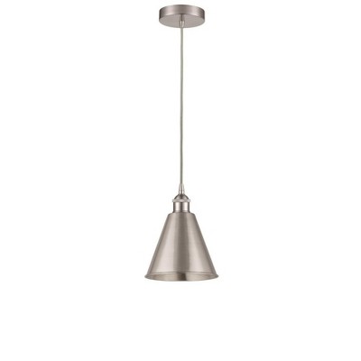 Edison Cone - 1 Light Cord Hung Mini Pendant In Industrial Style-11.75 Inches Tall and 8 Inches Wide
