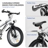 Gulches 24 Inch Kids Mountain Bike for Boys & Girls Ages 7-12£¬ 7-Speed Gears, Dual Disc Brakes，Silver - 2 of 4