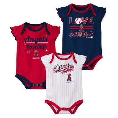 MLB Los Angeles Angels Girls' Bodysuit 3pk - 0-3M