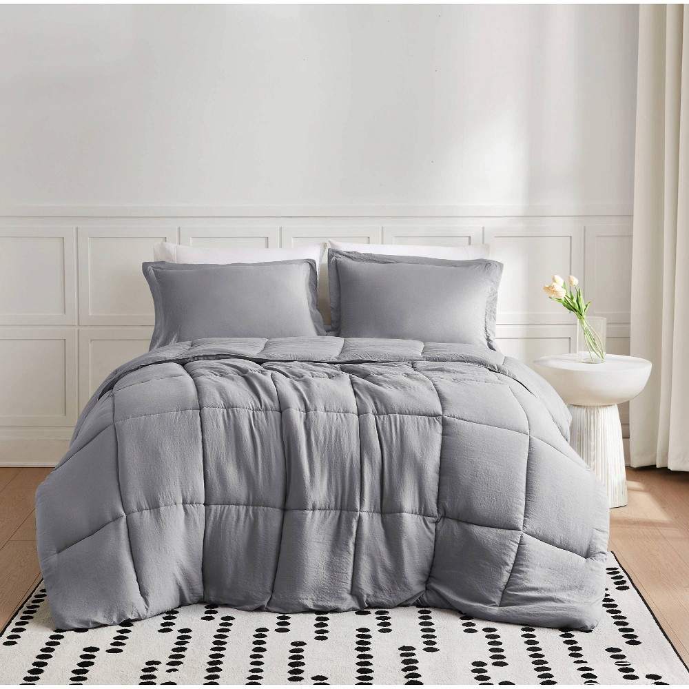 Photos - Duvet Truly Soft 2pc Twin/Twin Extra Long Garment Comforter Set Gray