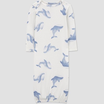Image of Carter's Just One You® Baby Boys' Whales Footed Pajama - White/Blue Newborn